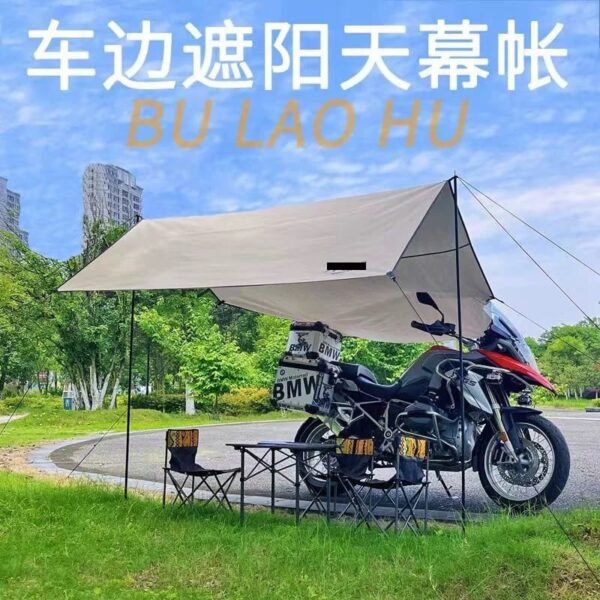 Toldo moto viajero protector para camping