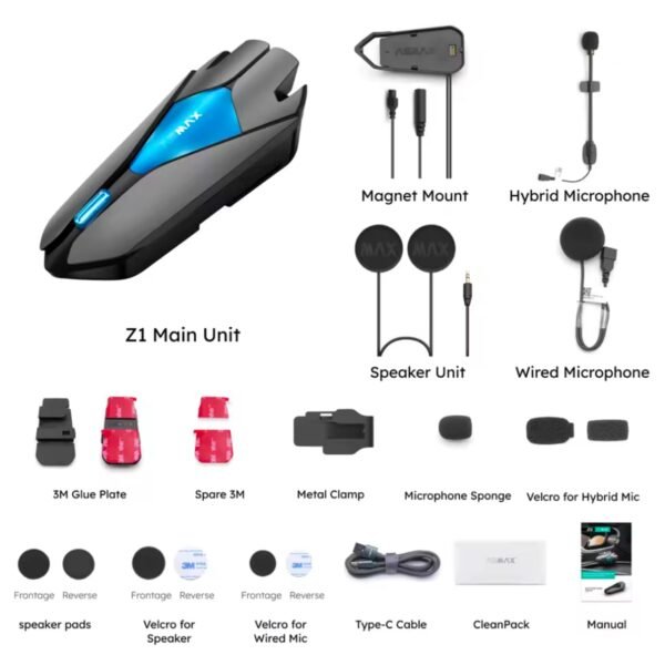 Intercomunicador casco moto Z1 plus AXMAX