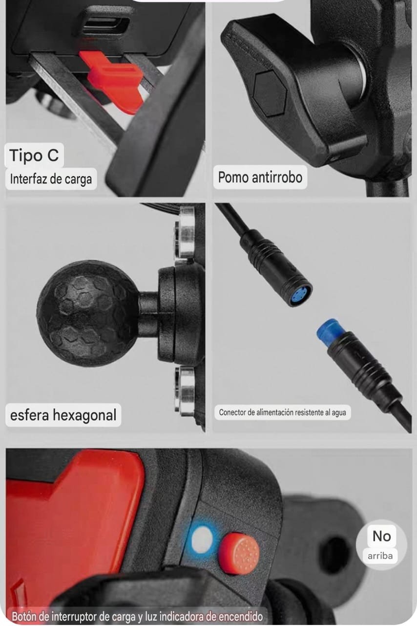 soporte de celulares motowolf con carga Inalambrica - Image 6