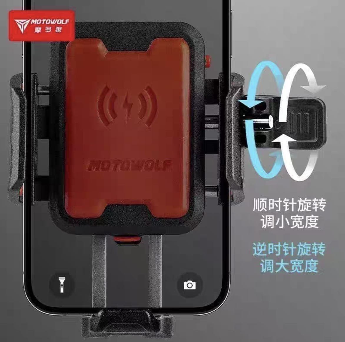 soporte de celulares motowolf con carga Inalambrica - Image 3