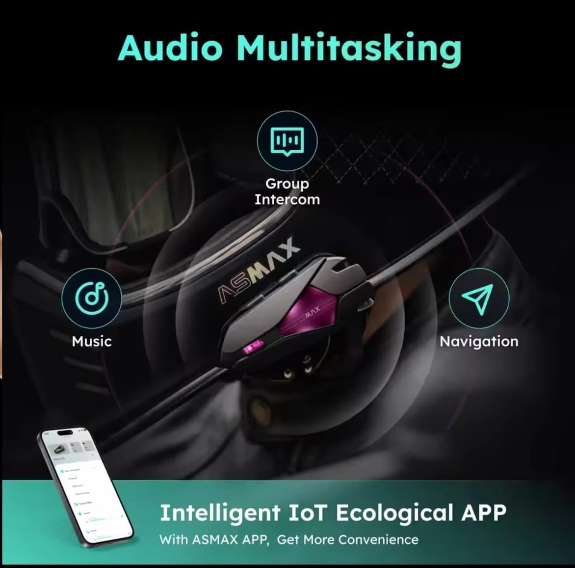 Intercomunicador Bluetooth para motocicleta ASMAX Z1 plus - Image 2