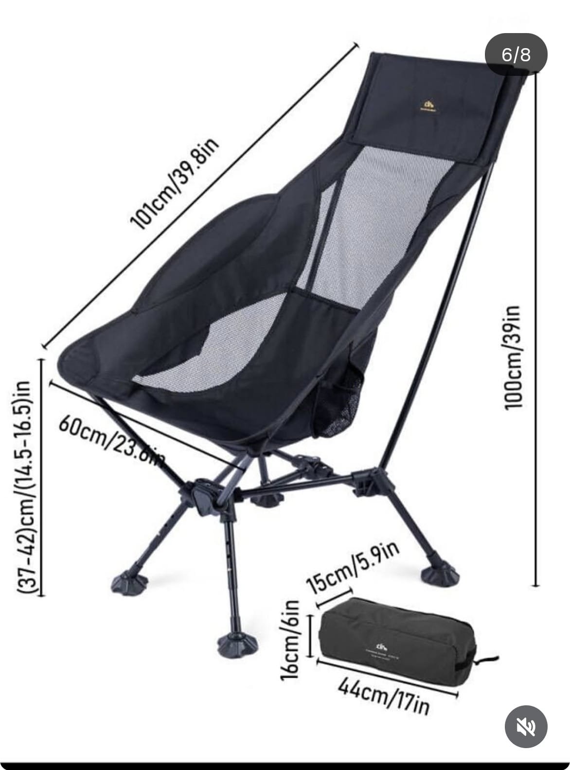 silla compacta plegable camping portatil playa viaje moto alto 1metro maximo soportado130kg - Image 5