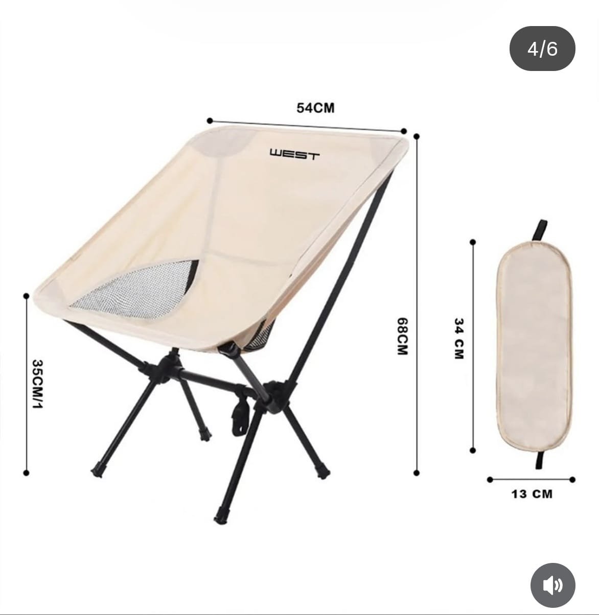 silla compacta plegable camping portatil playa moto 105kg - Image 4