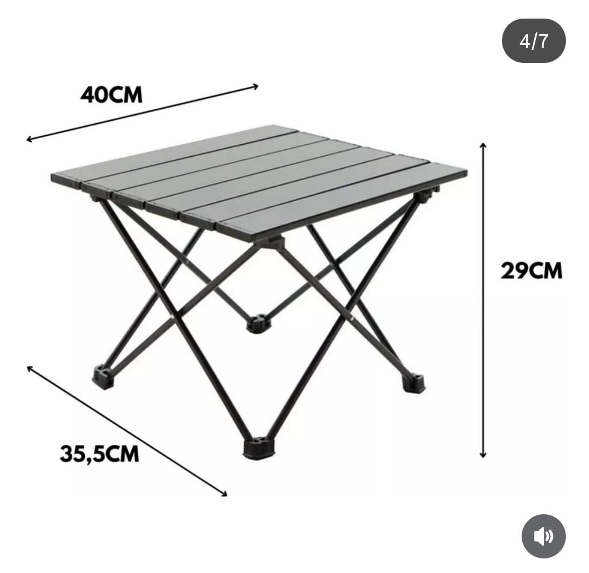 mini mesa portatil ratona plegable aluminio c/bolsa camping viaje con moto plegado en su bolso 40X10 cm - Image 4