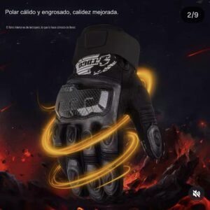 Guantes de cuero natural para moto TDGO resistentes al agua y muy abrigados proteger fibra carbono Aptos para pantalla táctil .